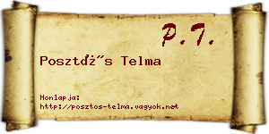 Posztós Telma névjegykártya